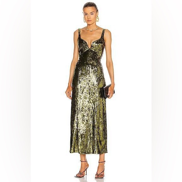 Galvan London Savannah Sequined Tulle Midi Dress - Picture 2 of 11